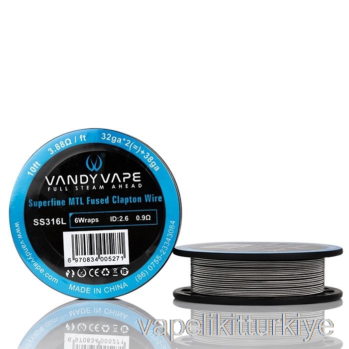 Elektronik Sigara Kalemi Vape Mate Vandy Vape Süper Ince Mtl Tel Makaralar - 10 Fit 3.88ohm Ss Sigortalı Clapton Teli